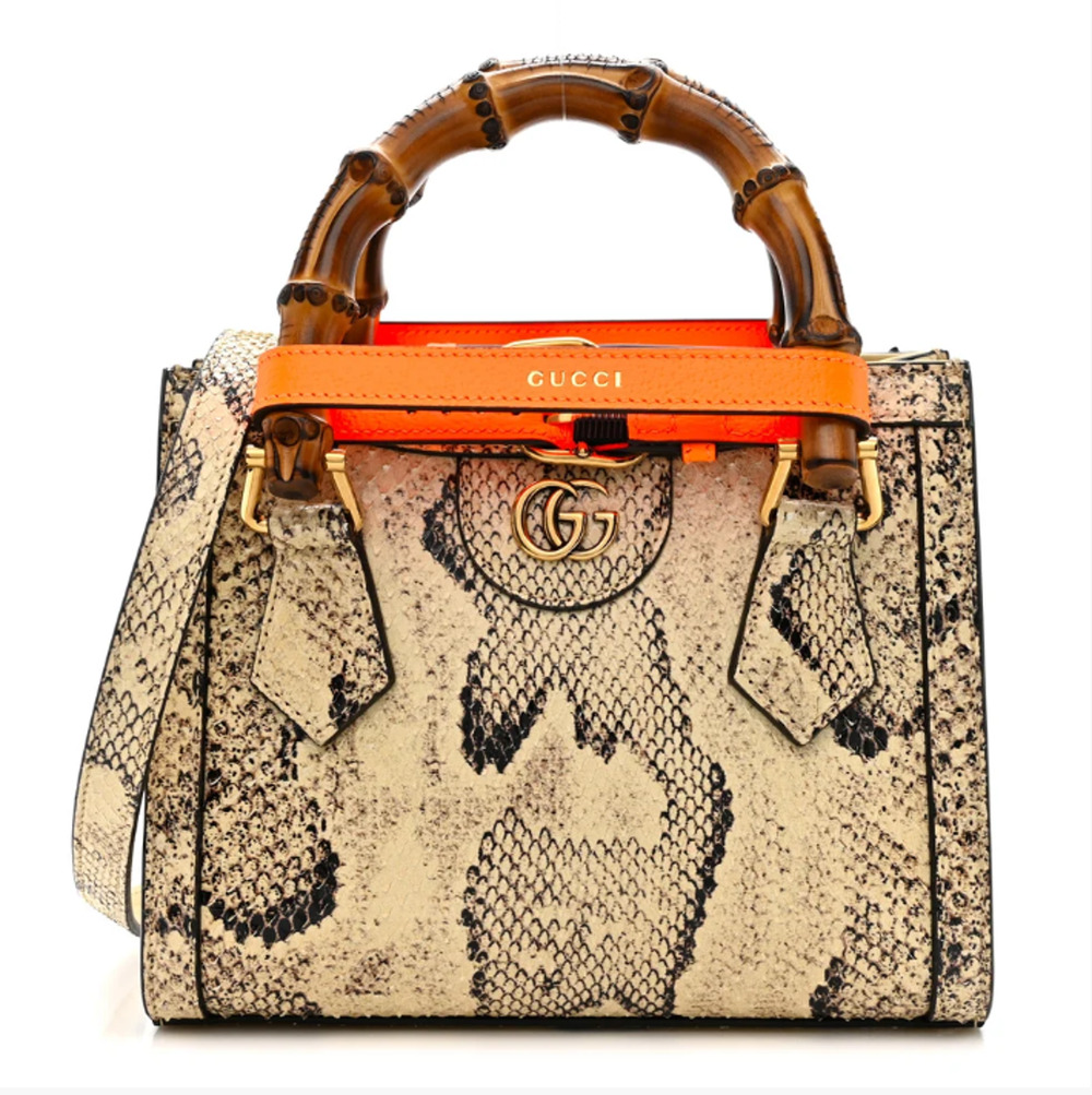 GUCCI DIANA PYTHON MINI TOTE BAG